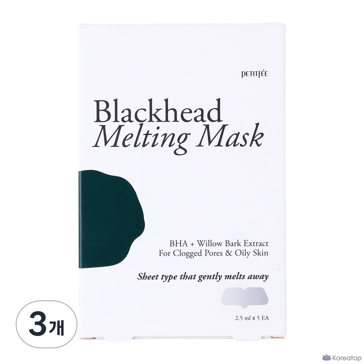 Маска для удаления черных точек Petitfée Blackhead Melting Mask 12,5 мл, 3 упаковки, 5 упаковок
