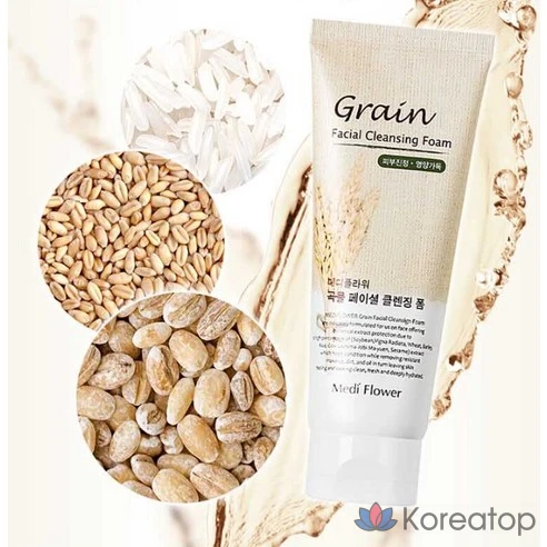Пенка для умывания Grain Facial Cleansing Foam 120ml Medi Flower, 150 мл