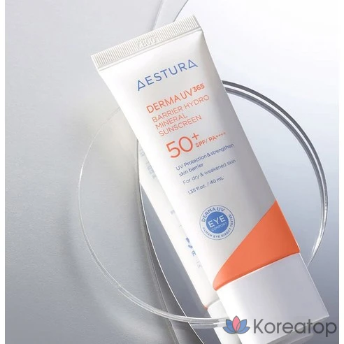 Крем солнцезащитный увлажняющий и успокаивающий AESTURA Aestura Derma UV365 Barrier Hydro Mineral Sunscreen SPF50+, 40 мл