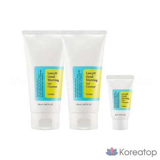 Гель для умывания COSRX "Good Morning" с мягкой кислотностью, 150 мл (2 шт.), гель для умывания 20 мл (1 шт.)