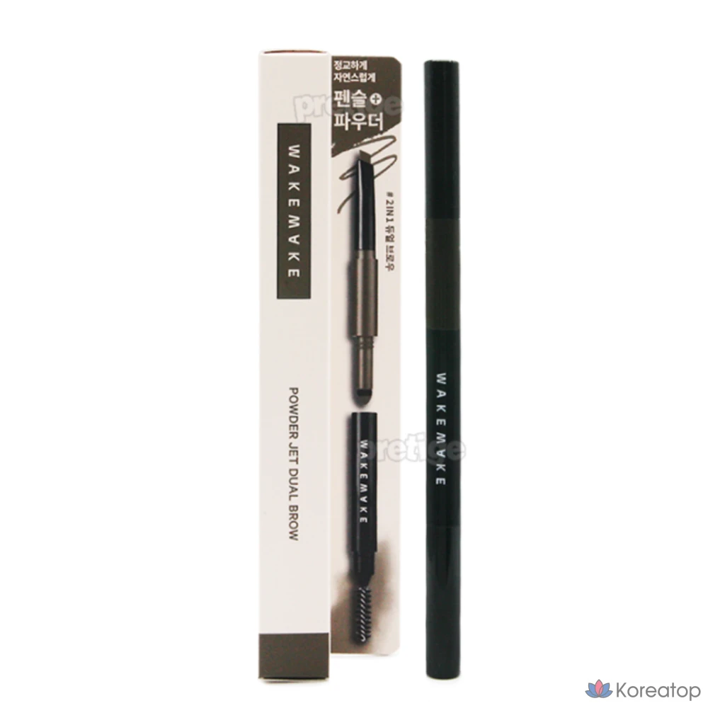 Пудра для бровей WAKEMAKE Powder Jet Dual Brow, оттенок Gray Brown, 0.75 г, 1 шт.