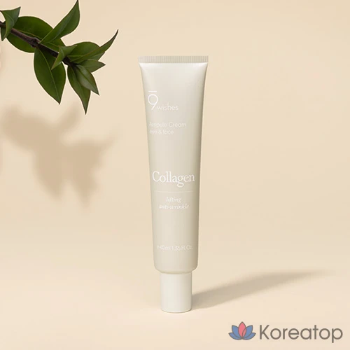 Ампульная сыворотка 9wishes Collagen Ampoule Eye &amp; Face Cream, 40 мл, 1 шт.