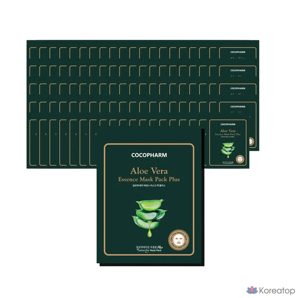 Набор масок Natureby Aloe Essence Mask Pack Plus, 100 листов, 1 упаковка, 100 штук.