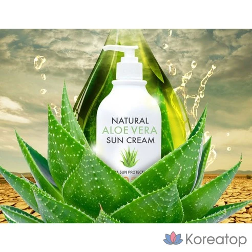 Солнцезащитный крем AYODELE с натуральным алоэ вера SPF50+ PA+++, 500 мл, фото 3