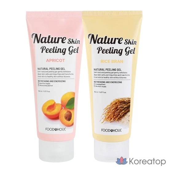 Отшелушивающий гель для лица Nature Skin с абрикосом и рисовыми отрубями, 150 мл, Мягкий отшелушивающий гель-гоммаж, 1 шт.