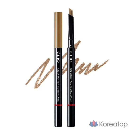 Карандаш для бровей Clio Kill Brow Auto Hard Brow Pencil 24AD, оттенок 02 Light Brown, 1 шт.