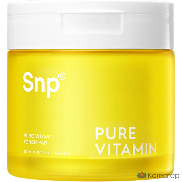 Тонизирующие подушечки SNP Pure Vitamin, 150 мл, 60 листов, 1 упаковка.