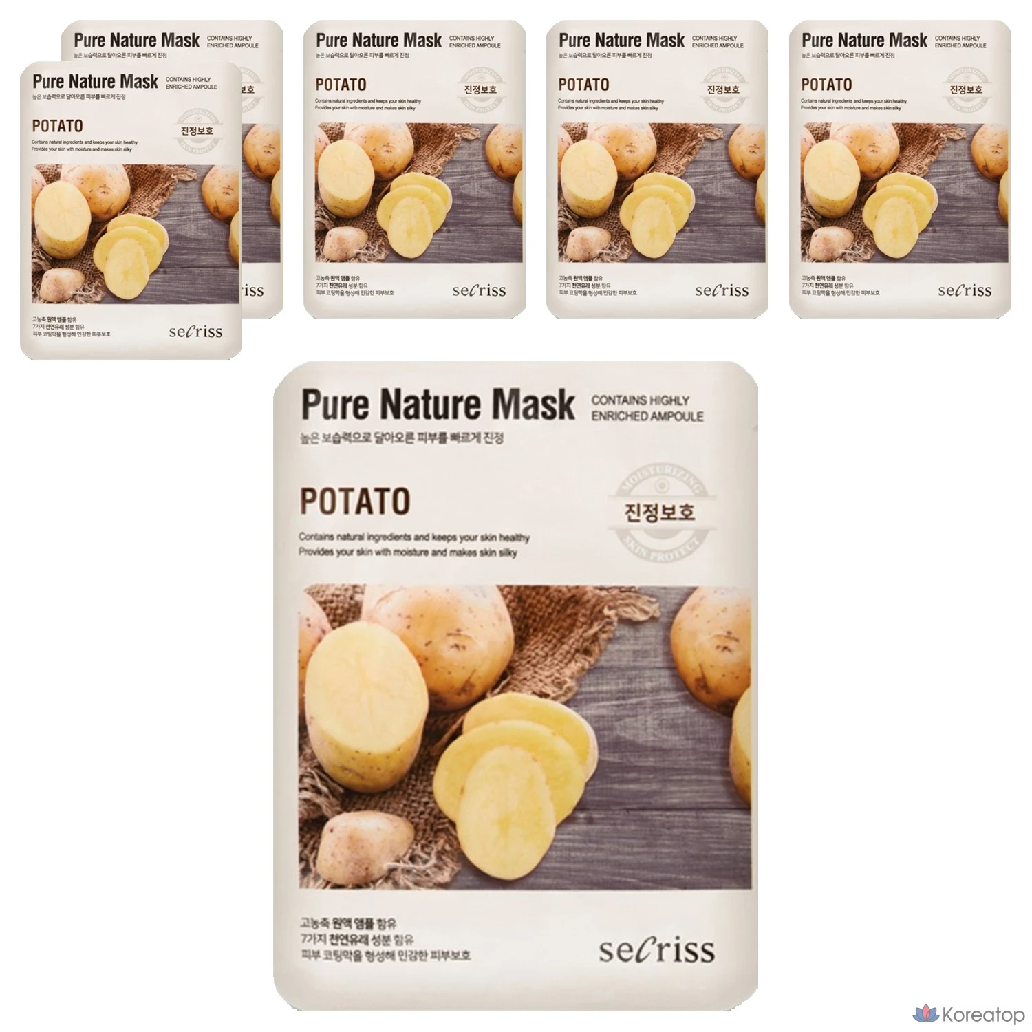 Маска для лица Anskin Secret Pure Nature, картофельная, 25 мл, 1 упаковка, 6 упаковок