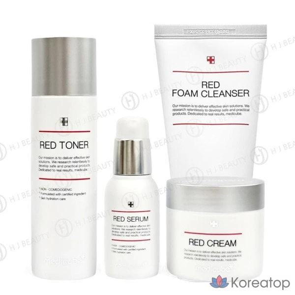 Набор для ухода за кожей Beauty Management Medicube Red Line Basic из 4 предметов (тоник 100 мл/сыворотка 30 мл/крем 50 мл/пенка для умывания 120 мл)