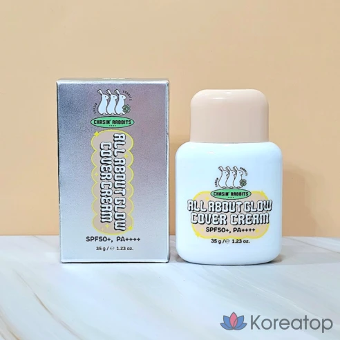 Крем для лица Chasing Rabbit All About Glow 24-Hour Cover Cream с аппликатором LJYB Fat Bubble Puff, фото 3