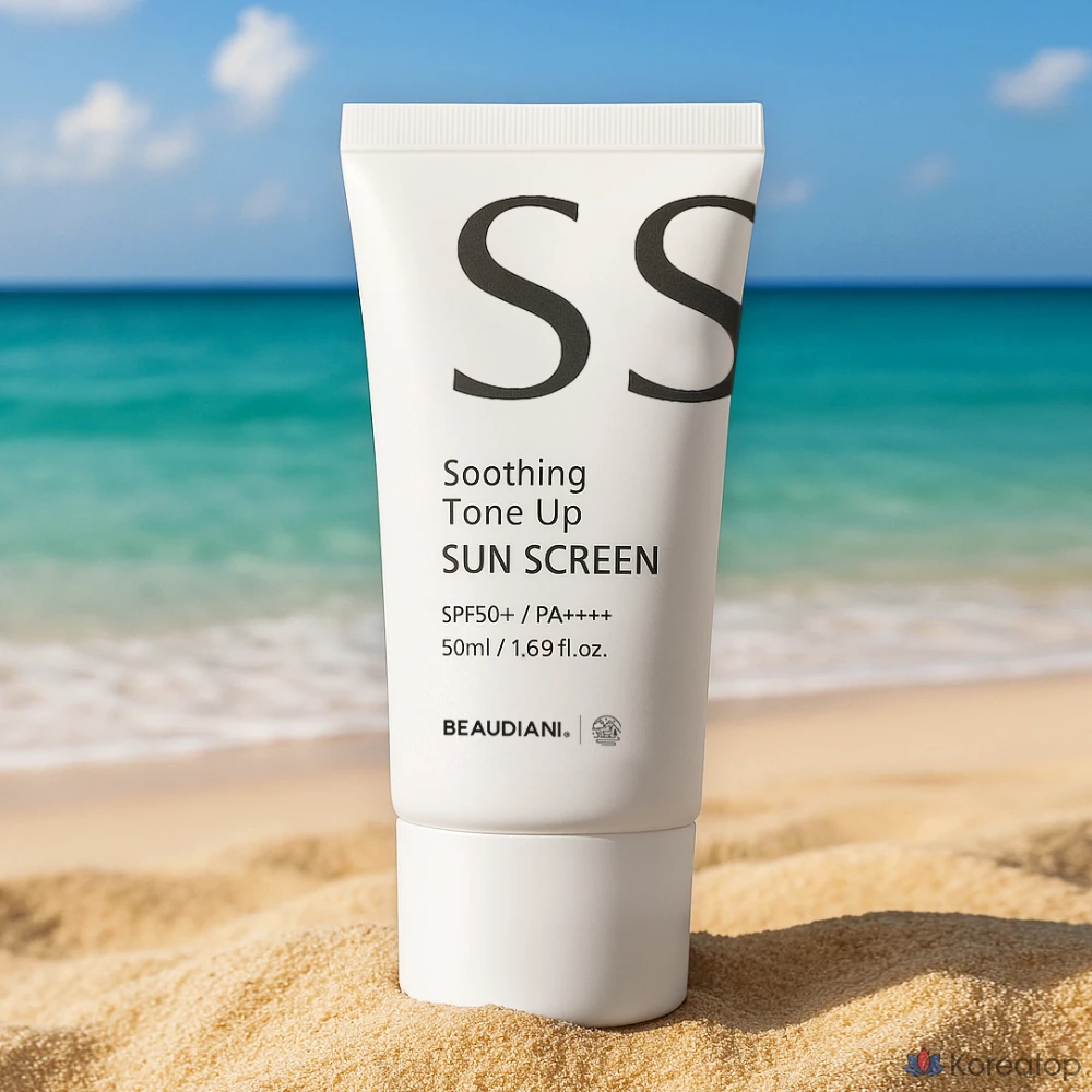 Успокаивающий солнцезащитный крем Beaudiani Soothing Tone-Up Sunscreen SPF50+ PA++++, 50 мл, 1 шт.