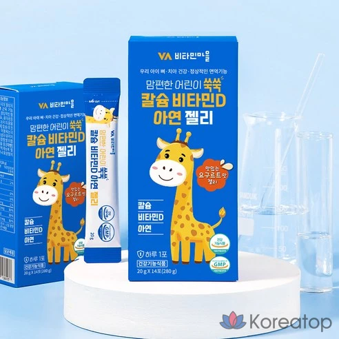 Детский кальций, витамин D и цинк в желе Vitamin Village Mampyeonhan