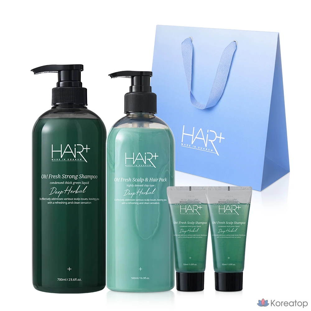 Набор для ухода за волосами Hair Plus Opresh: укрепляющий шампунь от перхоти для жирной кожи головы, охлаждающая маска для волос с функцией уменьшения выпадения волос.