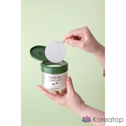 Medi Flower Тонер пэды для лица увлажняющие с экстрактом хауттюйнии Pad Toner Heartleaf pH5.5, 180 мл