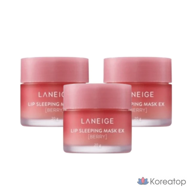 Ночная маска для губ Laneige Lip Sleeping Mask EX, 20 г, 3 упаковки, для отшелушивания на ночь.
