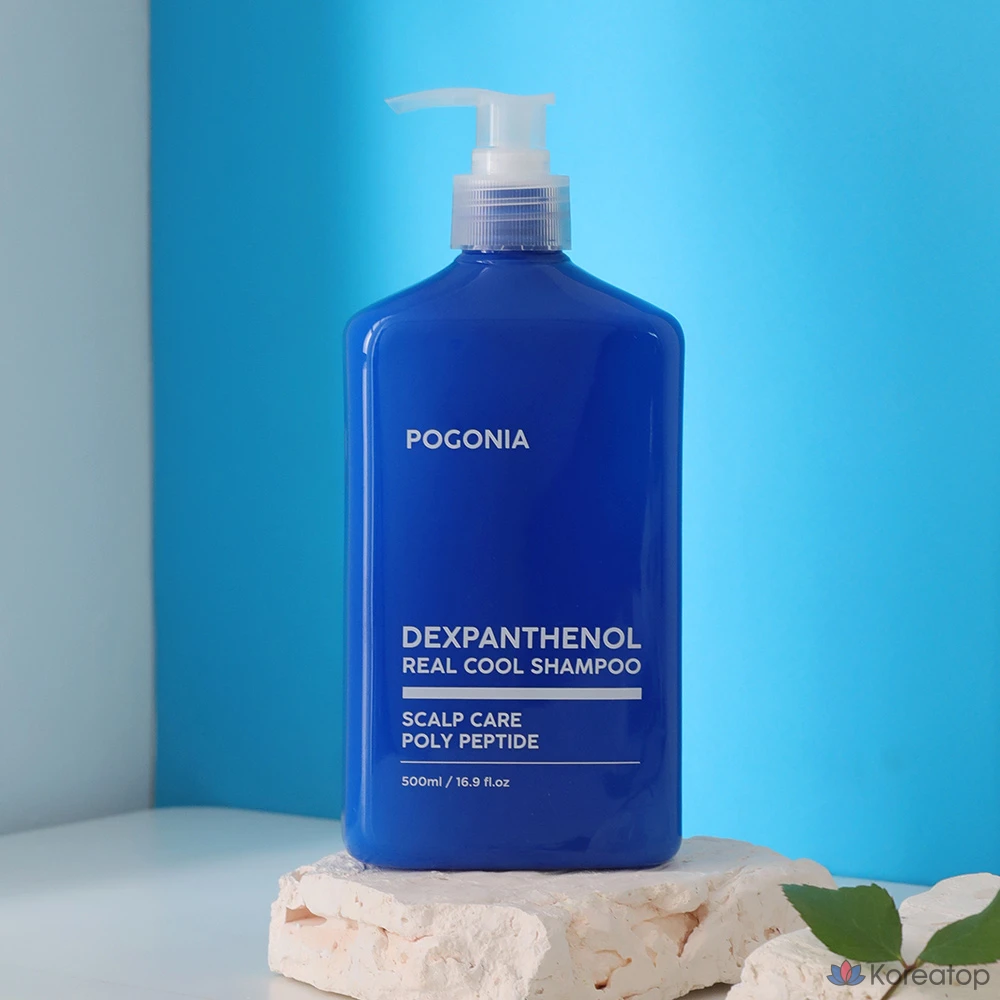 Освежающий шампунь Pogonia Dexpanthenol Real Cool без отдушек. Содержит 15 000 ppm масла охлаждающей мяты и 10 000 ppm декспантенола. 1 флакон, 500 мл.