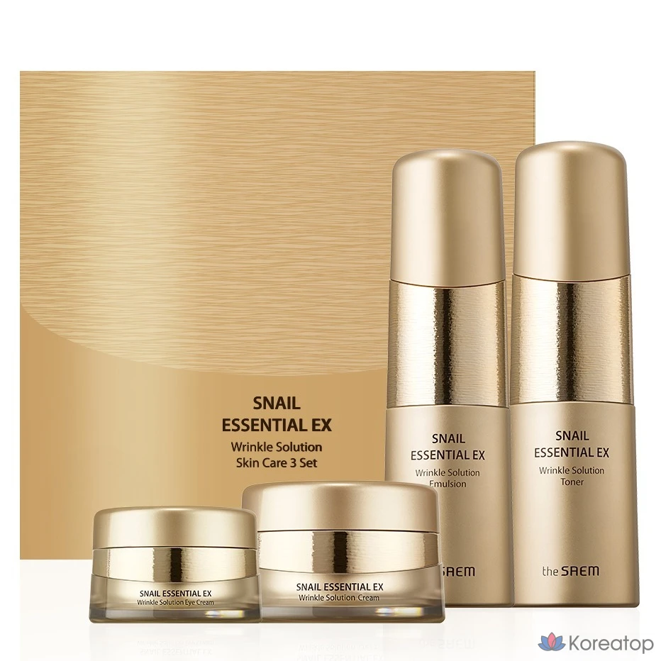 Набор средств по уходу за кожей The Saem Snail Essential EX Wrinkle Solution, 3 предмета, 1 комплект