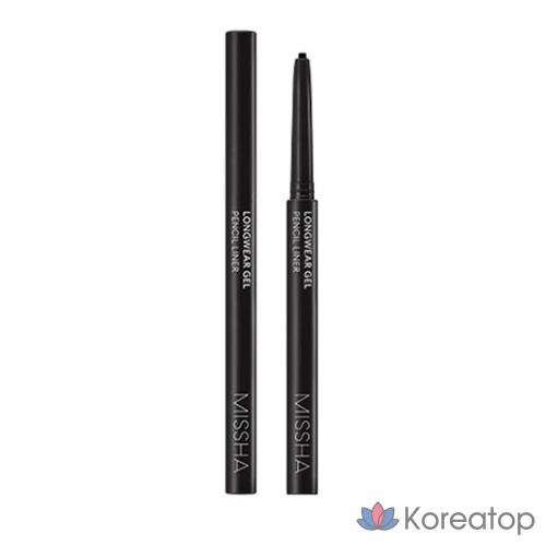 Гелевый карандаш для глаз Missha Longwear Gel Pencil Liner, 0,14 г, титаново-черный, 1 шт.