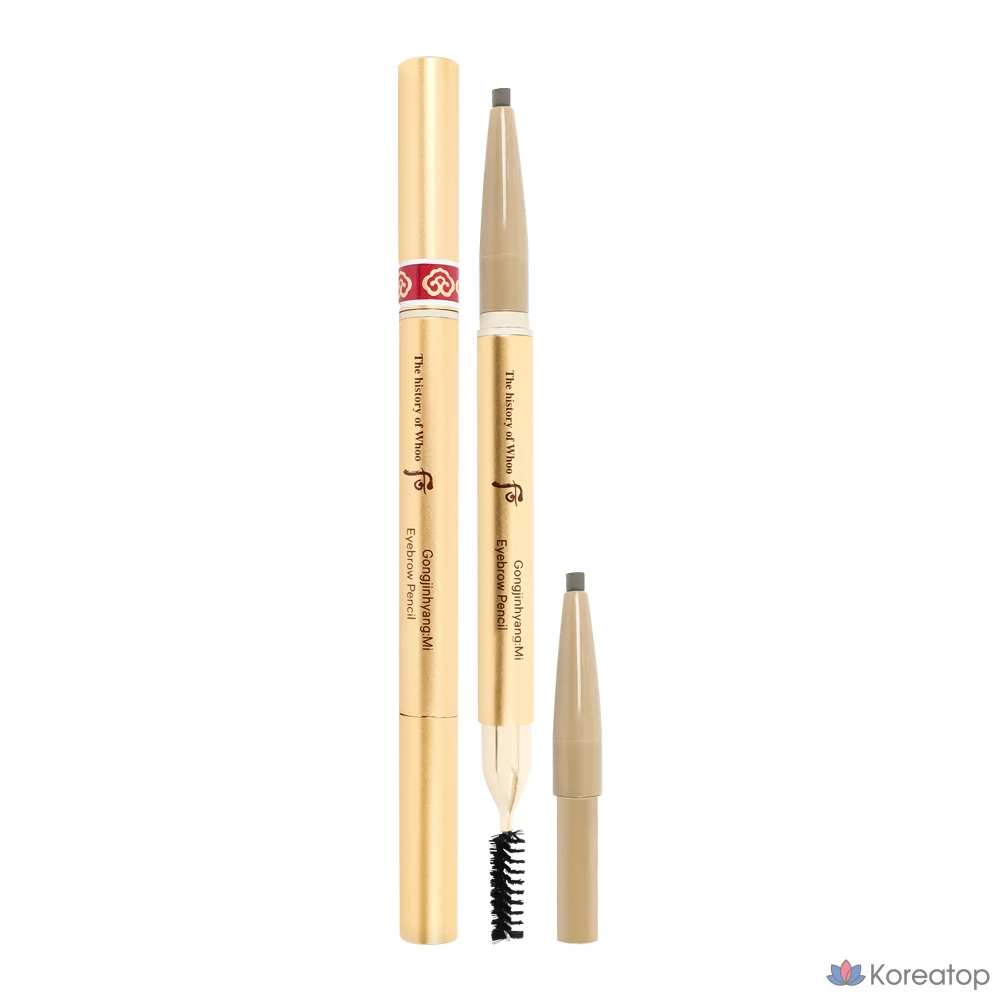 Карандаш для бровей The Whoo Gongjinhyangmi, 1 основной продукт + 1 сменный блок, 1 шт., серый