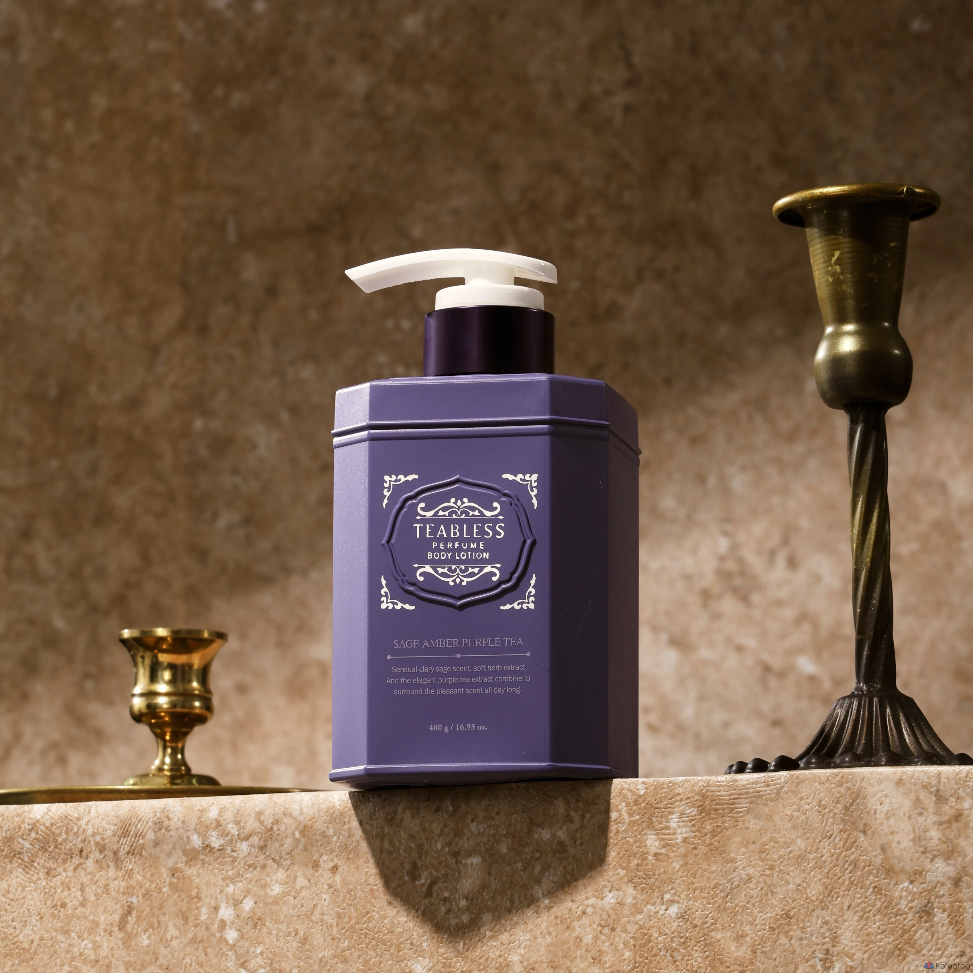 T-Bless Парфюмерный лосьон для тела с ароматом фиолетового чая, цветочно-древесный, 480 г, 1 шт.