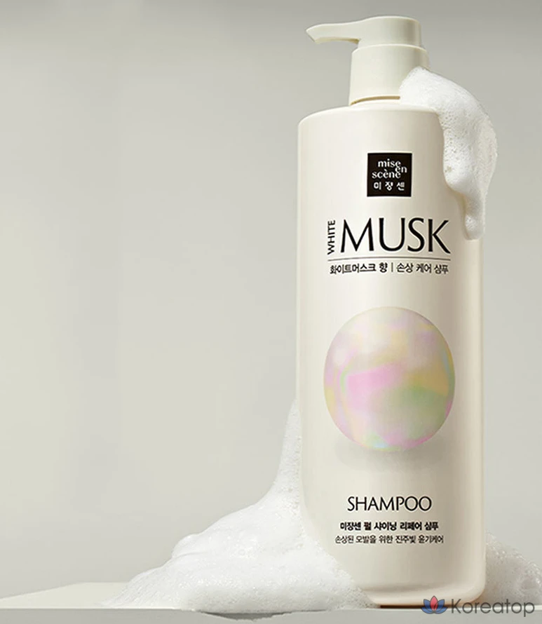 Шампунь для восстановления и придания блеска волосам Mise en Scene Pearl Shining Repair Shampoo с ароматом белого мускуса, 1 л, 1 шт.