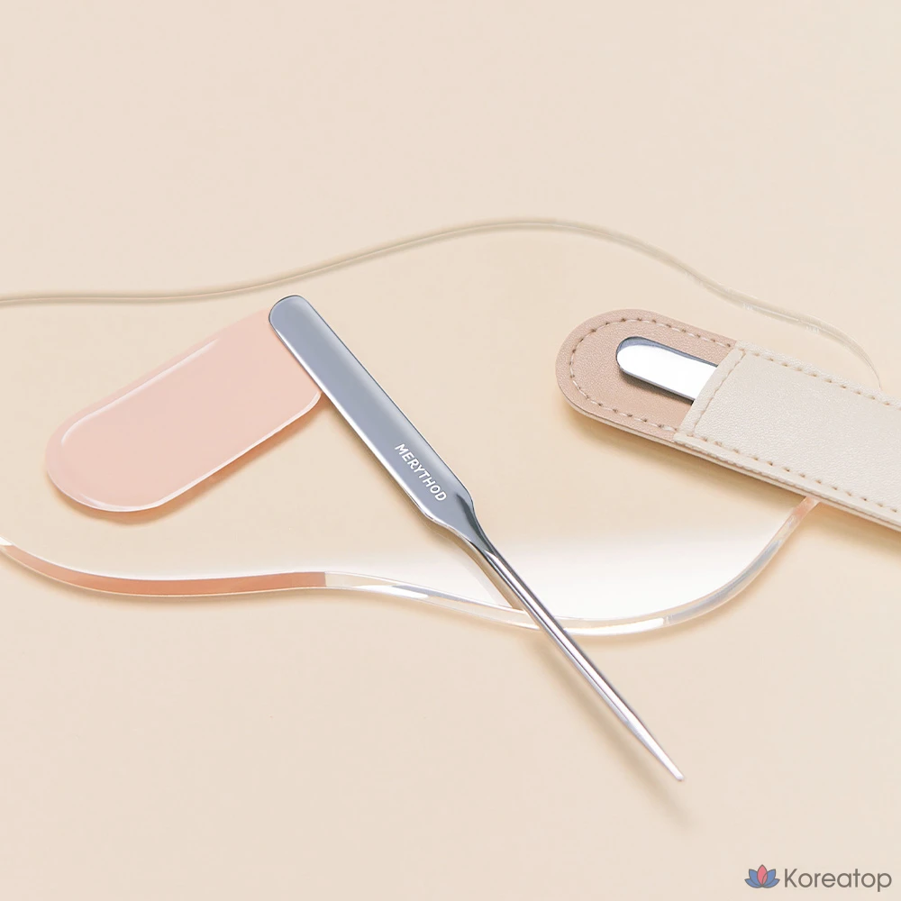 Лопатка для макияжа Merythod Recover, серебристая, бежевая, 1 шт.
