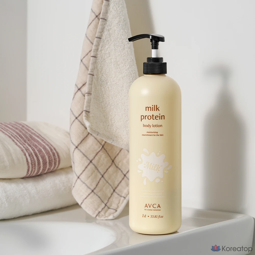 Лосьон для тела AVCA с козьим молоком и молочным протеином, аромат детской присыпки, 1 л, 1 шт.