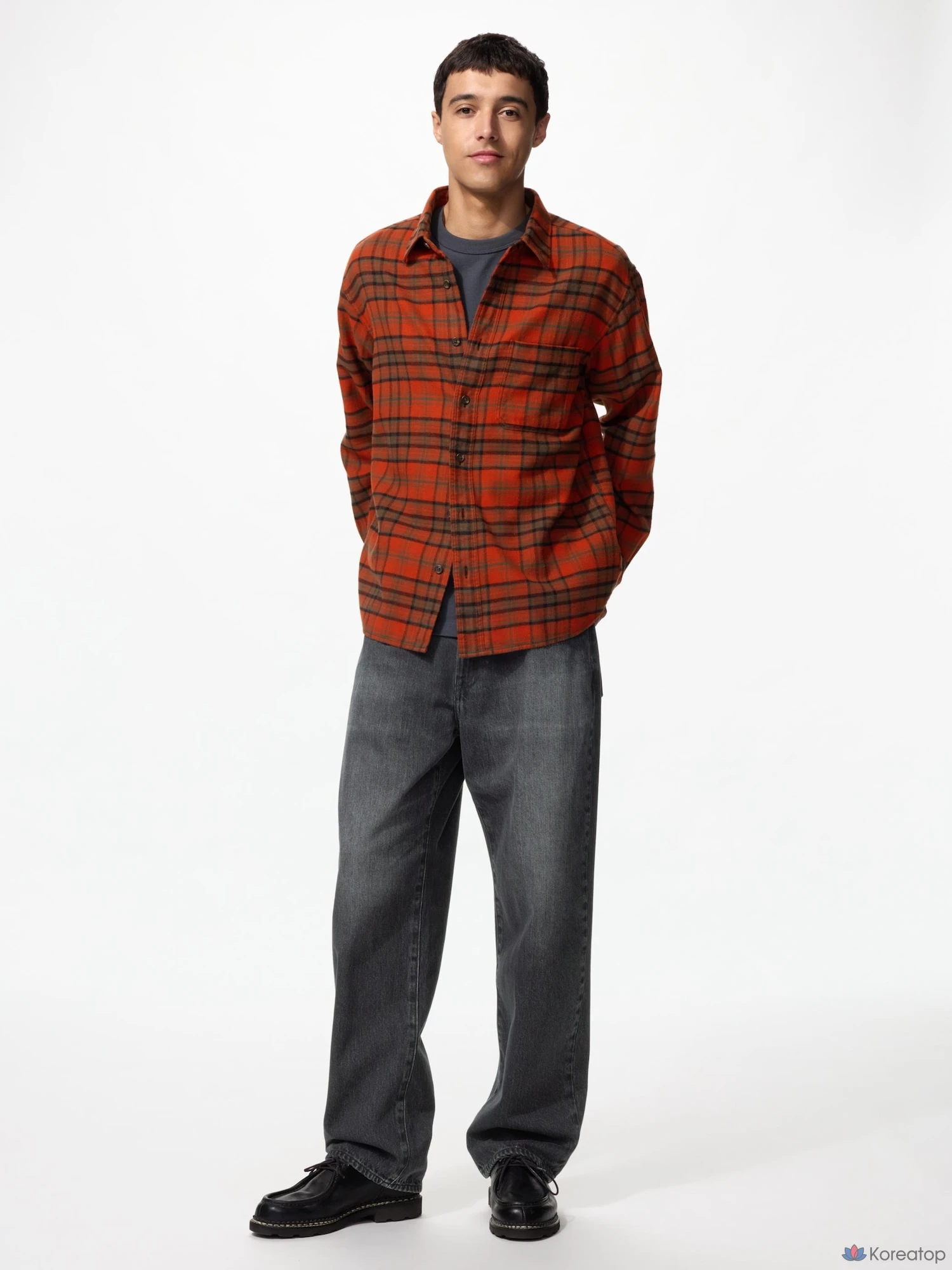 Рубашка фланелевая Uniqlo, тартан