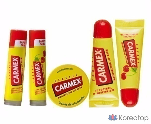 Увлажняющий бальзам для губ Carmex в стике, 3 шт., вишневый вкус, 12,75 г, 1 шт.