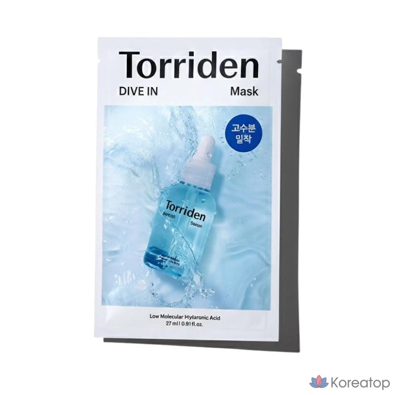 Маска для лица Torriden Dive-in с низкомолекулярной гиалуроновой кислотой, 27 мл, 1 упаковка, 10 упаковок