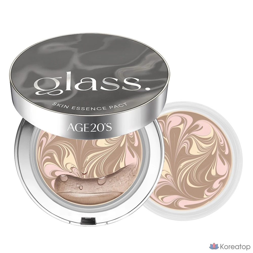 Тональный крем Age 20's Glass Skin Essence Pact Perfect Foundation № 23 12,5 г + набор сменных блоков, нейтральный бежевый, 1 шт.