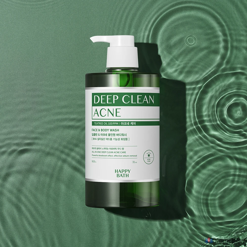 Гель для душа Happy Bath Deep Clean Tea Tree Acne Care All-in-One с ароматом древесных нот, 900 г, 1 шт.