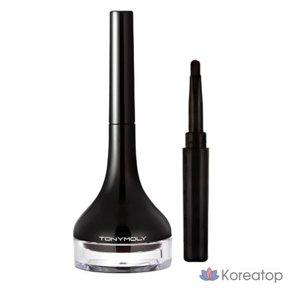 Подводка для глаз Tony Moly Back Gel Eyeliner Long Brush, оттенок 01 Black, 1 шт.