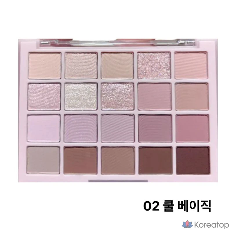 [Оригинальный товар] Палитра теней Dasique Mood Shadow Palette, 20 оттенков, матовые, с блестками, для ежедневного макияжа, романтические тона, 02, холодный базовый оттенок, 1 шт.