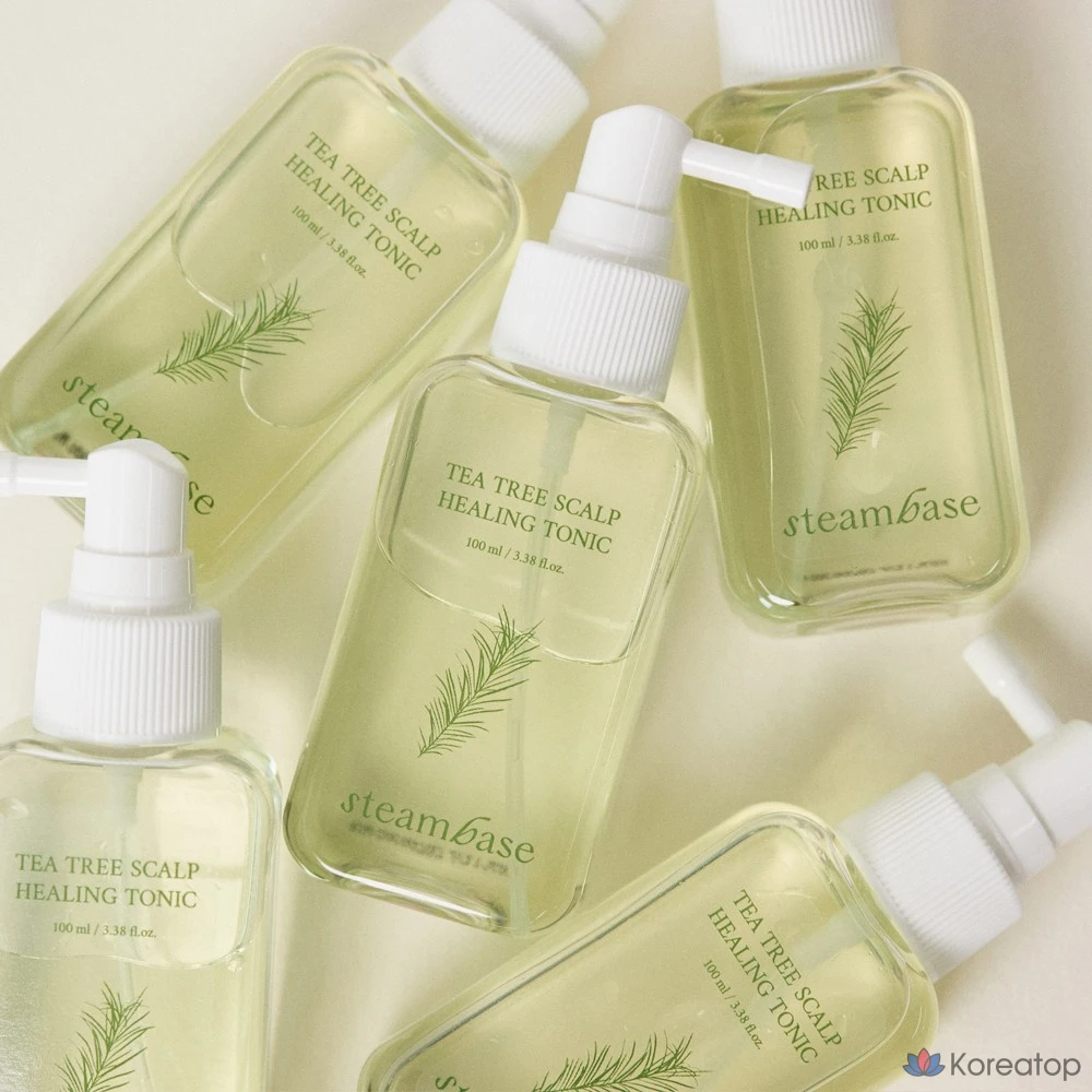 Набор: охлаждающий лечебный тоник для кожи головы с маслом чайного дерева Steambase 100 мл + средство для удаления скейлера с маслом чайного дерева 50 мл, 1 шт.