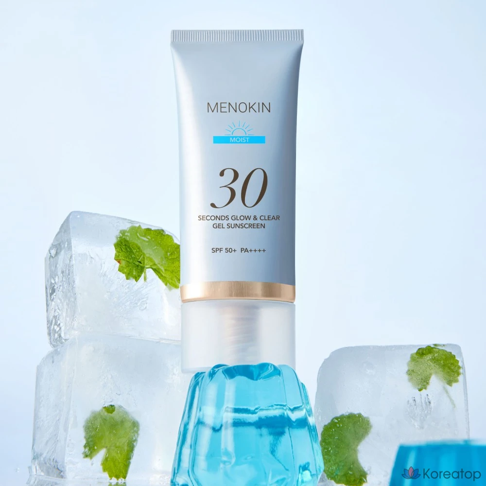Солнцезащитный крем MENOKIN 30 Seconds Glow &amp; Clear Gel Sunscreen Moist SPF50+ PA++++, 50 мл, 1 шт.