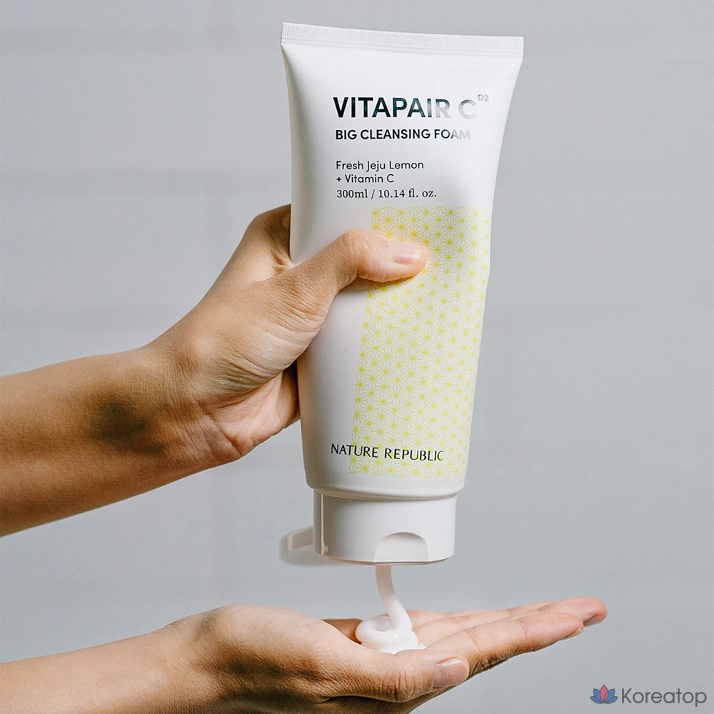 Очищающая пенка Nature Republic Vita Pair C Big Cleansing Foam, 300 мл, 1 шт., фото 3