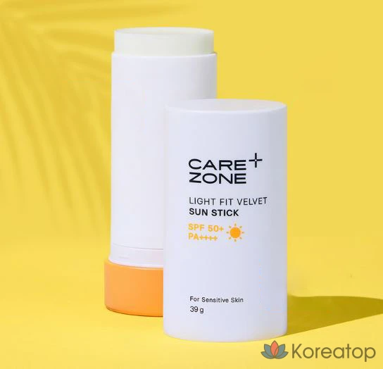 Солнцезащитный стик Carezone Light Fit Velvet SPF50+ PA++++, 39 г, 1 шт.