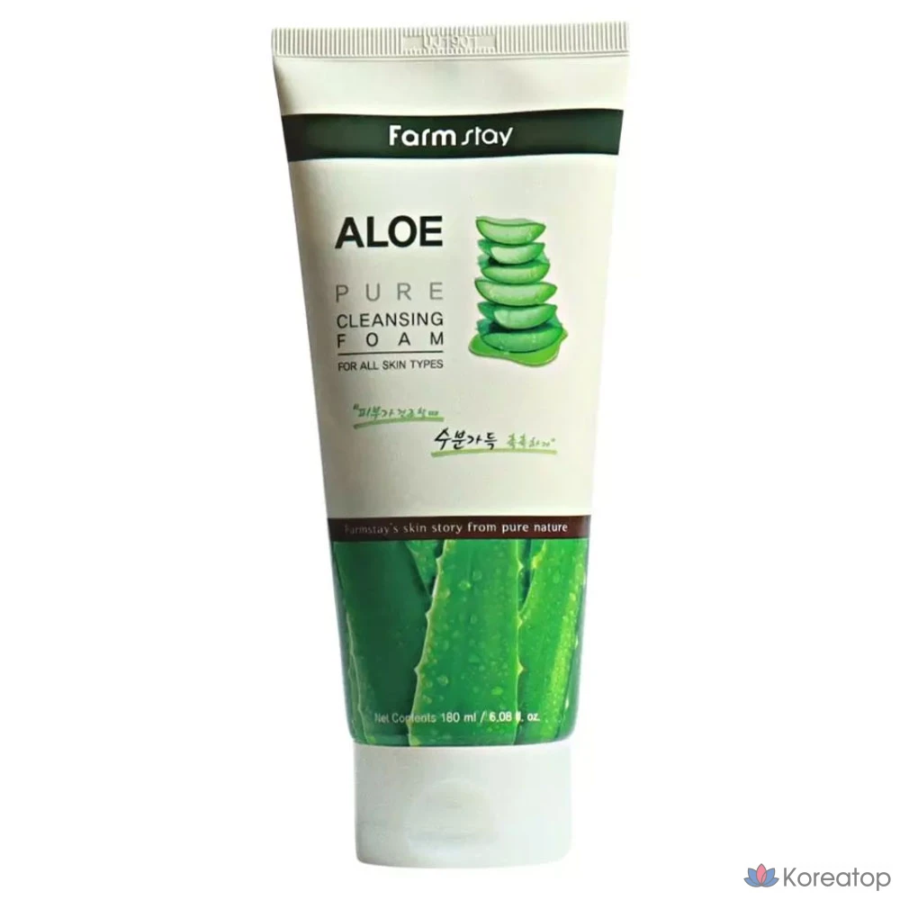 Пенка для умывания FarmStay Pure Aloe, 180 мл, 1 шт.