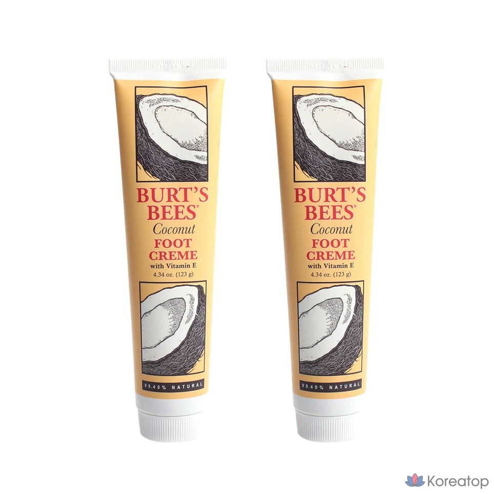 Кокосовый крем для ног Burt's Bees, 123 г, 1 упаковка, 2 упаковки