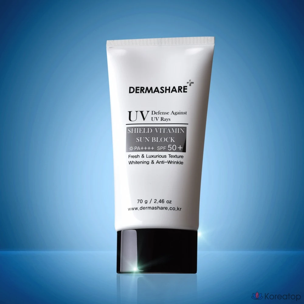 Солнцезащитный крем Dermashare UV Shield Vitamin Tone-Up Sunblock SPF50+ PA++++, 70 г, 1 шт.