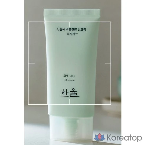 Увлажняющий успокаивающий солнцезащитный крем Hanyul Young Artemisia SPF50+ PA++++