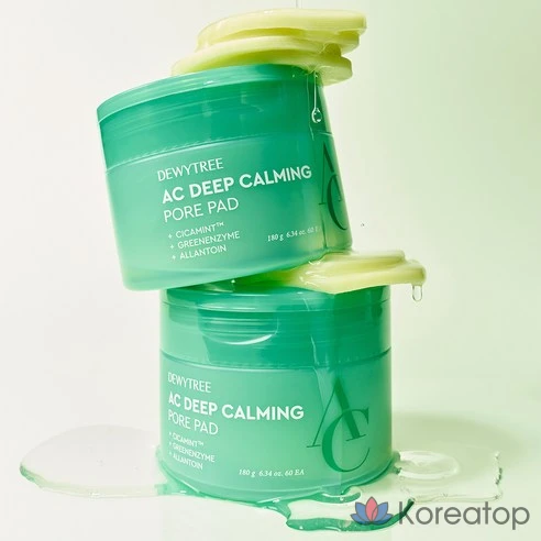 Успокаивающие пэды для лица DEWYTREE AC Control EX Deep Green (60 шт.)
