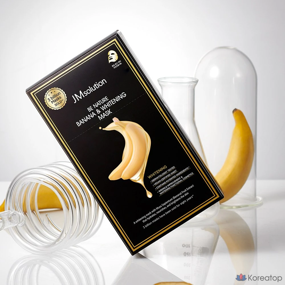 Тканевая маска для лица JM Solution Be Nature Banana & Whitening, 10 листов, 3 упаковки, 10 штук., фото 2