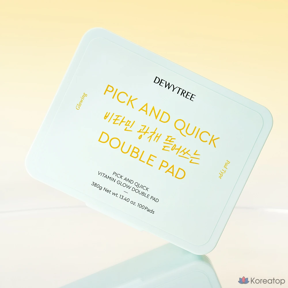 Dewytree Pick &amp; Quick Vitamin Glow, отрывные двойные подушечки для лица, 380 г, 1 упаковка, 100 листов