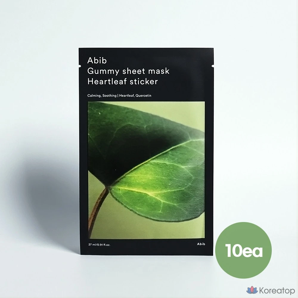 Тканевая маска для лица Abib Gumstick Houttuynia Cordata, 1 упаковка, 10 упаковок.