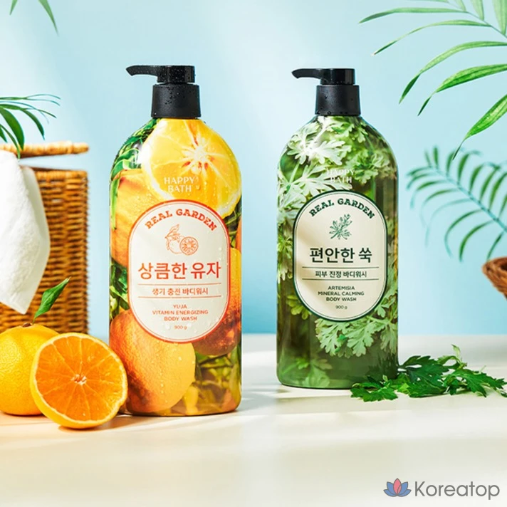 Гель для душа Happy Bath Real Garden с ароматом полыни, 900 г, 1 упаковка.