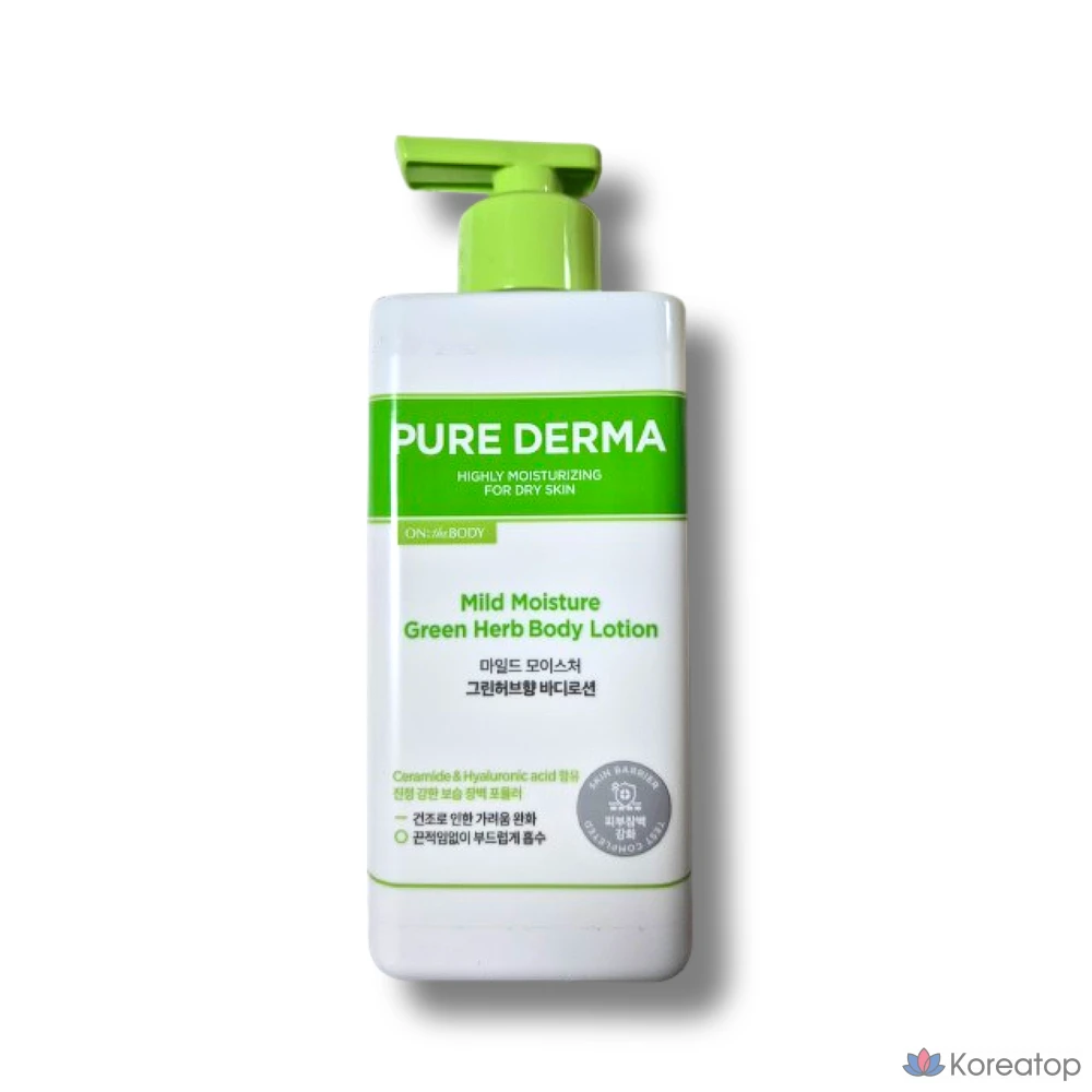 Увлажняющий лосьон для тела Pure Derma Mild Moisture с ароматом зеленых трав, 400 мл, 1 шт.