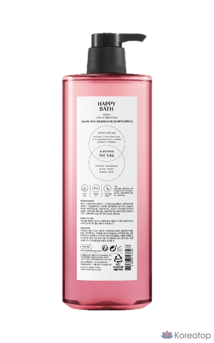 Увлажняющий гель для душа Happy Bath с ароматом черной розы, 760 г, 1 шт.