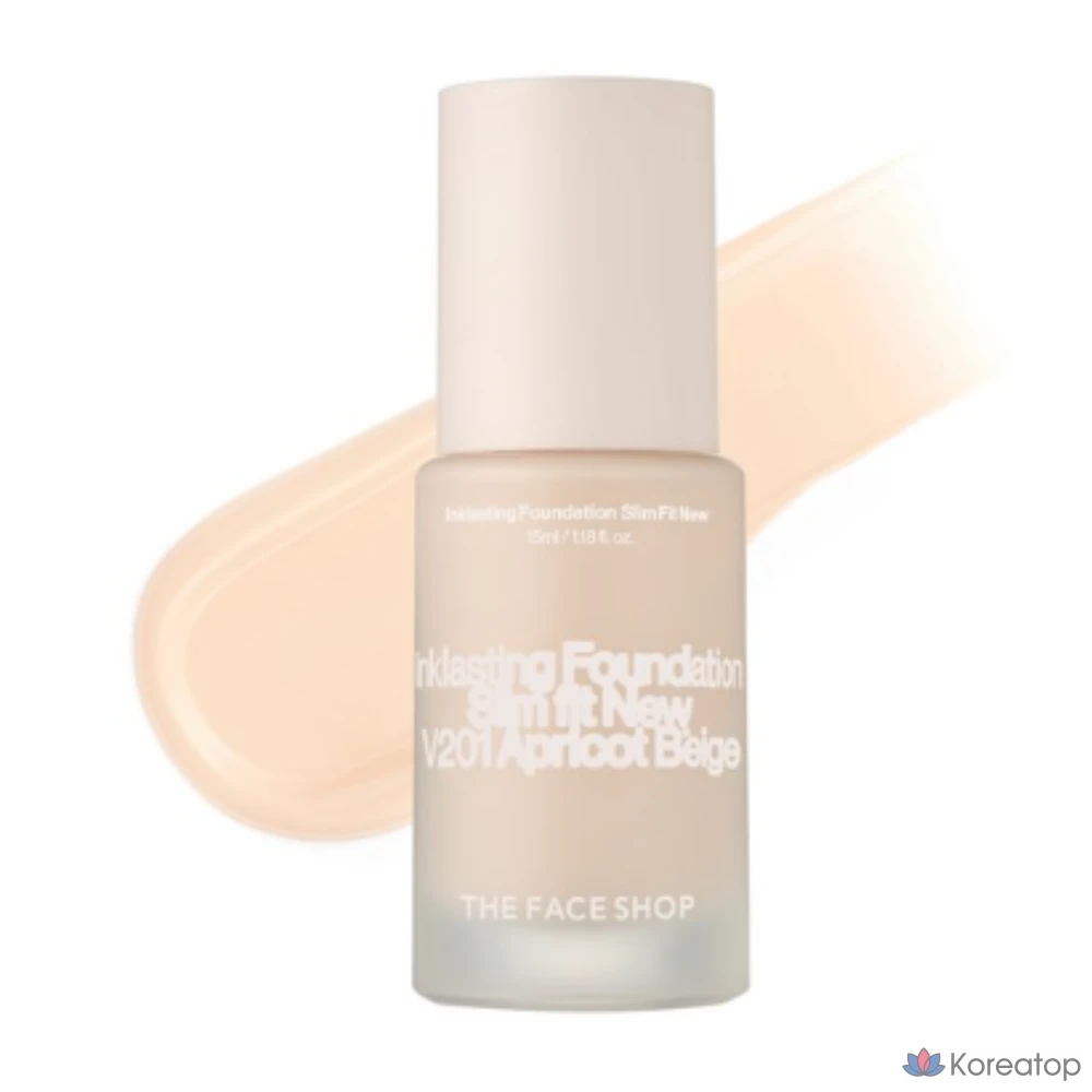 Тональный крем The Face Shop Ink Lasting Foundation Slim Fit New, 15 мл, V203 Натуральный слоновый цвет, 1 шт.